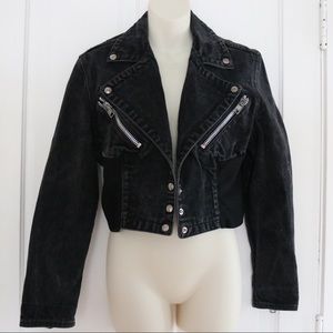 VINTAGE Santana retro 80s cropped black jacket